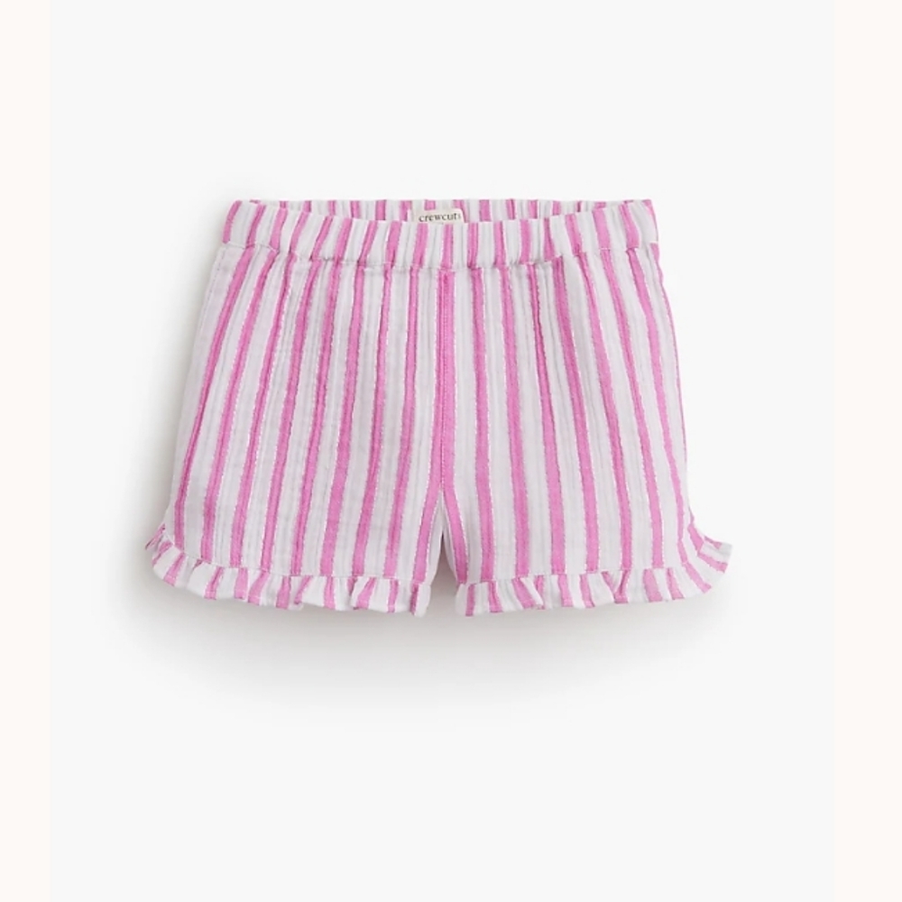 Crewcuts striped shimmer gauze short Nwt